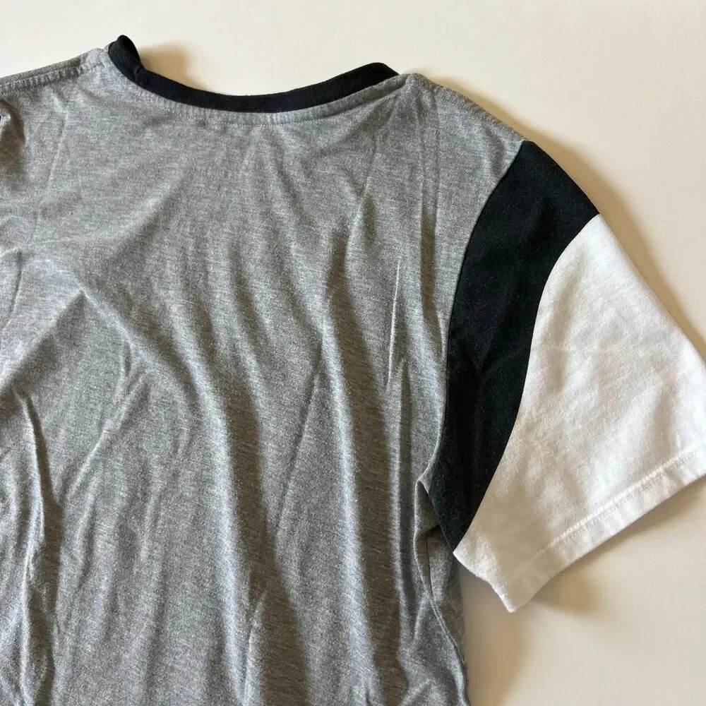 Nike Women's Grey and Black T-shirt